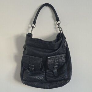 LIEBESKIND | Grain Leather Tote Handbag Hobo Black